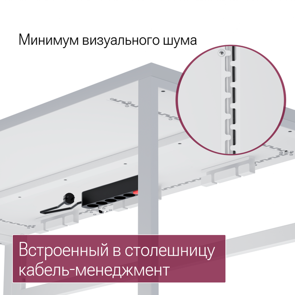 Изображение товара Компьютерный стол Millwood Каир смарт 140х80х74.2 (белый/металл белый)