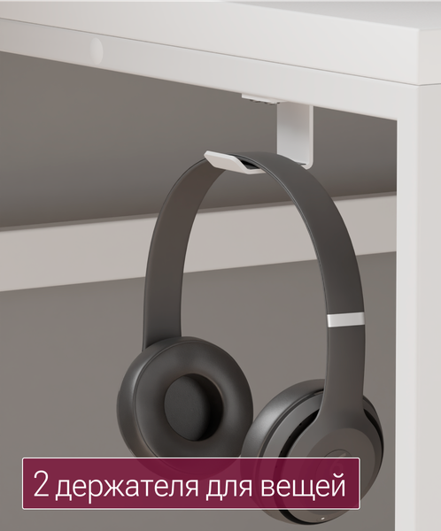 Изображение товара Компьютерный стол Millwood Каир смарт 140х80х74.2 (белый/металл белый)