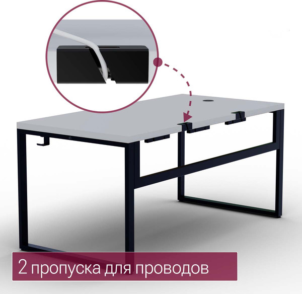 Изображение товара Компьютерный стол Millwood Каир смарт 140х80х74.2 (белый/металл черный)