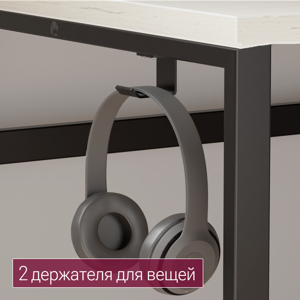 Изображение товара Компьютерный стол Millwood Каир Смарт 140х80х74.2 (дуб белый Craft/металл черный)