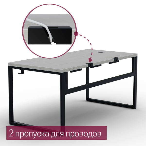 Изображение товара Компьютерный стол Millwood Каир Смарт 140х80х74.2 (дуб белый Craft/металл черный)