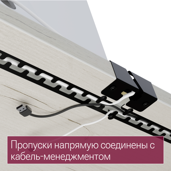 Изображение товара Компьютерный стол Millwood Каир Смарт 140х80х74.2 (дуб белый Craft/металл черный)