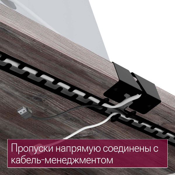 Изображение товара Компьютерный стол Millwood Каир смарт 140х80х74.2 (сосна пасадена/металл черный)