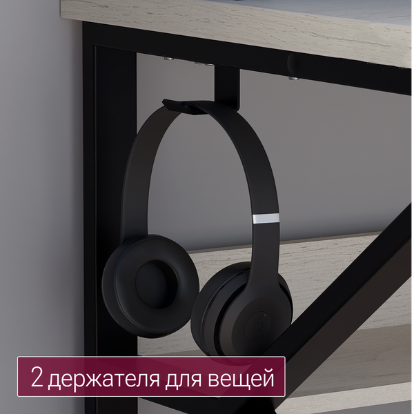 Изображение товара Письменный стол Millwood Кембридж 160х80х175.1 (дуб белый Craft/металл черный)