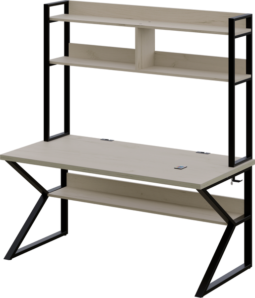 Изображение товара Письменный стол Millwood Кембридж 160х80х175.1 (дуб белый Craft/металл черный)