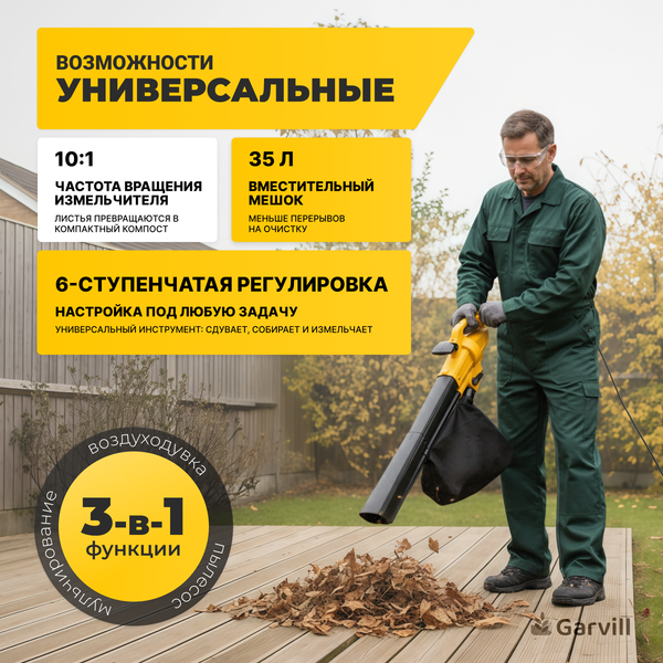 Изображение товара Воздуходувка электрическая Garvill WD1355A