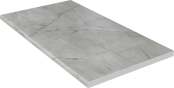 Изображение товара Кухонный гарнитур Интерлиния Мила Gloss 3.8-ПМ1 (пепел/бордовый глянец/серый каспий)