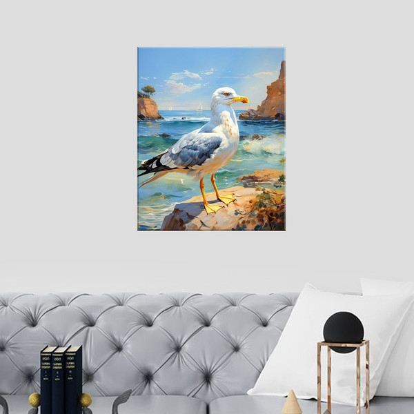 Изображение товара Картина по номерам Молли Чайка на море 40х50 / HR0744