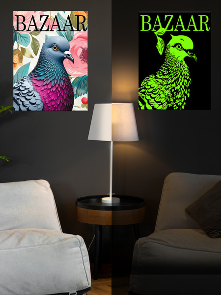 Изображение товара Картина по номерам Молли Фэшн-голубь со светящейся краской 40х50 / FHR0638