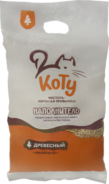 Наполнитель для туалета Коту Хвойный древесный (12л/4.5кг)