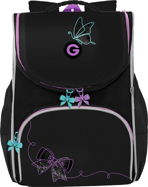 Изображение товара Школьный рюкзак Grizzly RAm-584-8 (черный/лаванда)