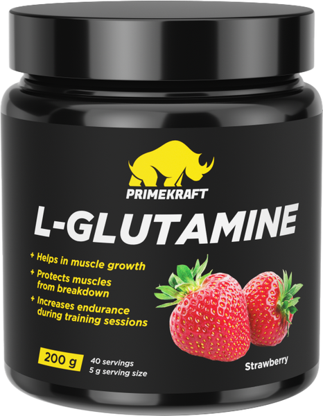 Изображение товара L-глютамин Prime Kraft Фруктово-ягодный (клубника, 200г)