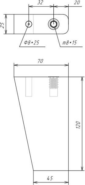 Изображение товара Опора мебельная Айро Тонкая АИР-02-008-01-02