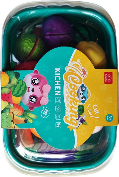 Изображение товара Набор игрушечных продуктов Labalu Для очистки и нарезки фруктов в корзине (английская упаковка)