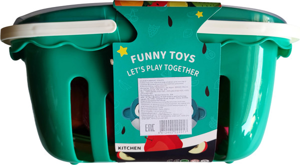 Изображение товара Набор игрушечных продуктов Labalu Для очистки и нарезки фруктов в корзине (английская упаковка)