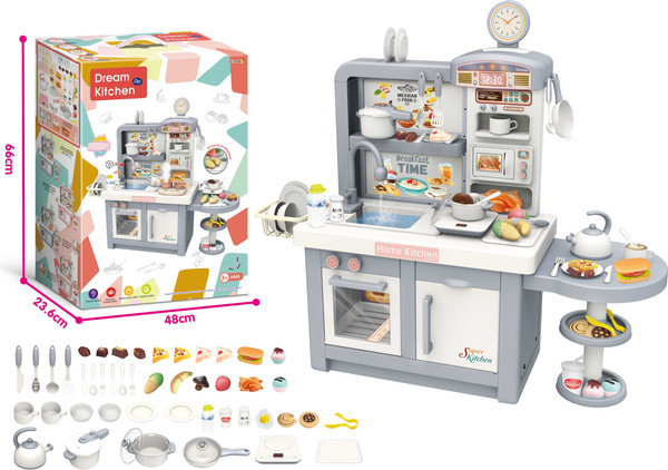 Изображение товара Детская кухня Labalu Со светом и звуком 100см (серый)