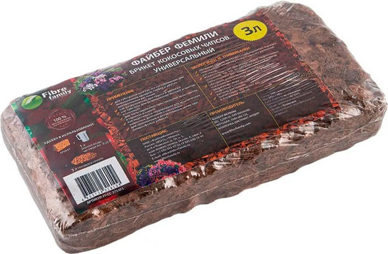 Изображение товара Субстрат Fibre family Кокосовые чипсы в брикетах (275г, с вкладышем)