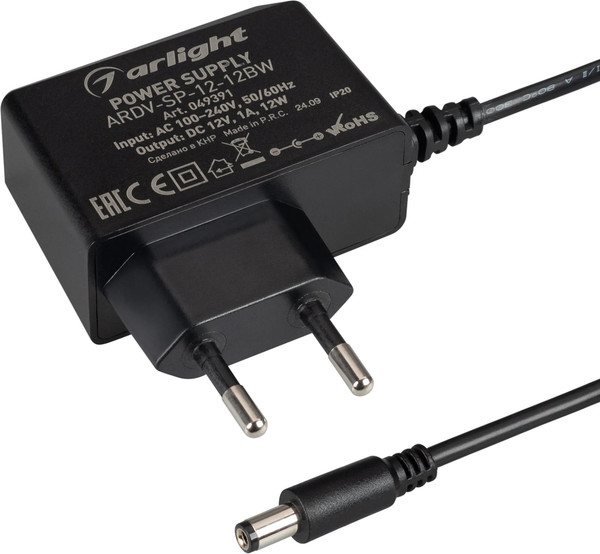 Изображение товара Блок питания для светильника Arlight ARDV-SP-12-12BW 12V 1A 12W / 049391
