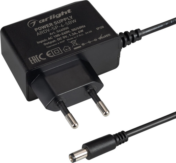 Изображение товара Блок питания для светильника Arlight ARDV-SP-6-5BW 5V 1.2A 6W / 046050