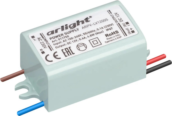 Изображение товара Блок питания для светильника Arlight ARPV-LV12005 12V 0.4A 5W / 011750