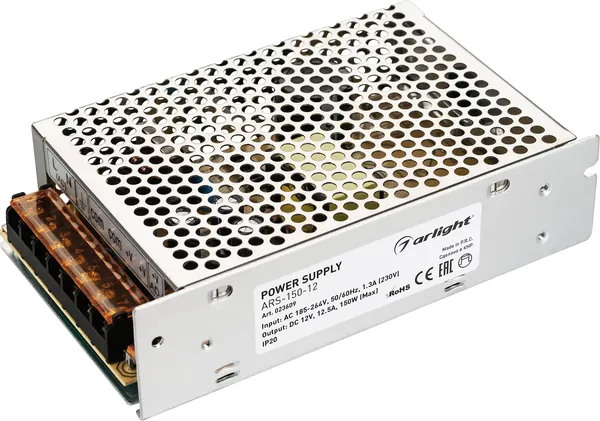 Блок питания для светильника Arlight ARS-150-12 12V 12.5A 150W / 023609 — фото 6