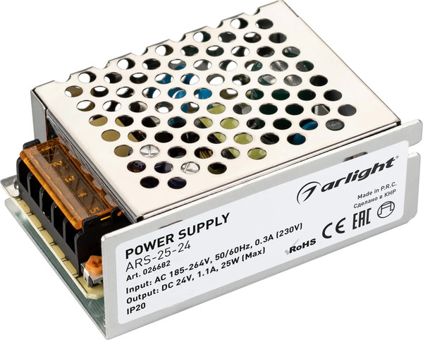 Изображение товара Блок питания для светильника Arlight ARS-25-24 24V 1.1A 25W / 026682