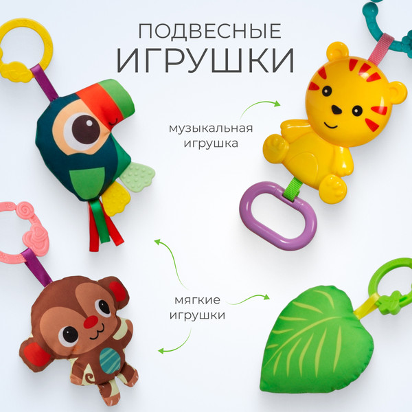 Изображение товара Развивающий коврик Labalu Музыкальный с люлькой (оранжевый)