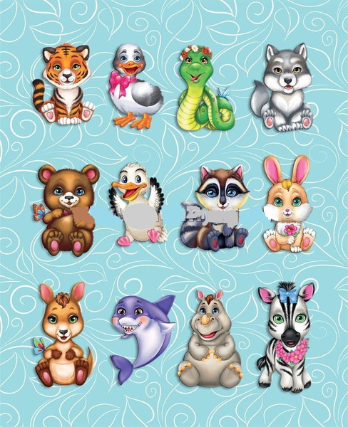Изображение товара Набор наклеек Учитель-Канц Nice Animals. Забавные животные: английский (4680088300139)