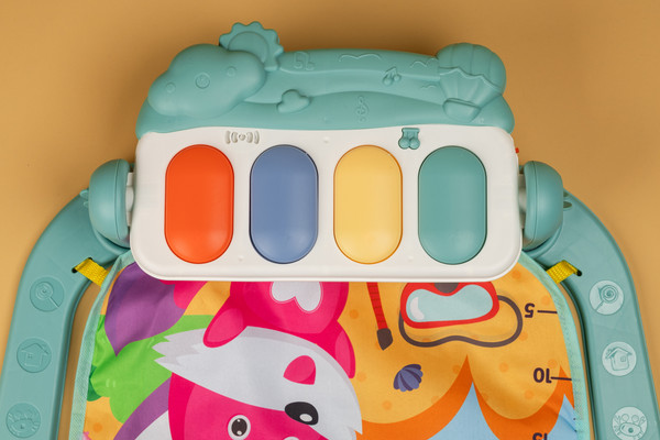 Изображение товара Развивающий коврик Labalu С зеркалом и бегемотом прямоугольный (синий)