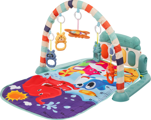 Изображение товара Развивающий коврик Labalu С зеркалом и бегемотом прямоугольный (синий)