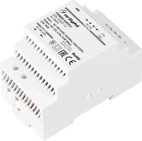 Блок питания для светильника Arlight ARV-DR60-12 12V 4.5A 54W / 034672 — фото 6