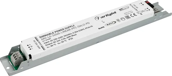 Блок питания для светильника Arlight ARV-LG-24060-LINEAR-PFC-DALI2-PD 24V 2.5A 60W / 049480 — фото 4