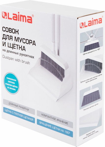 Изображение товара Набор для уборки Laima Совок и щетка / 608953 (белый/серый)