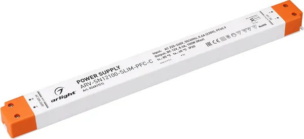 Блок питания для светильника Arlight ARV-SN12100-SLIM-PFC-C 12V 8.3A 100W / 026817(1) — фото 6