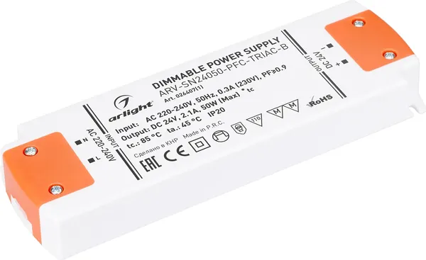 Блок питания для светильника Arlight ARV-SN24050-PFC-TRIAC-B 24V 2.1A 50W / 026407(1) — фото 4