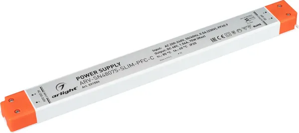 Изображение товара Блок питания для светильника Arlight ARV-SN48075-SLIM-PFC-C 48V 1.56A 75W / 031504