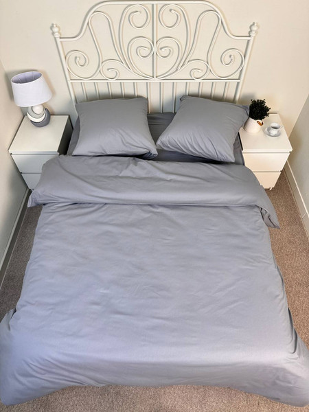 Изображение товара Комплект постельного белья Реноме Евро Оливковая коллекция Благородный серый 15-4304 (поплин однотонный)