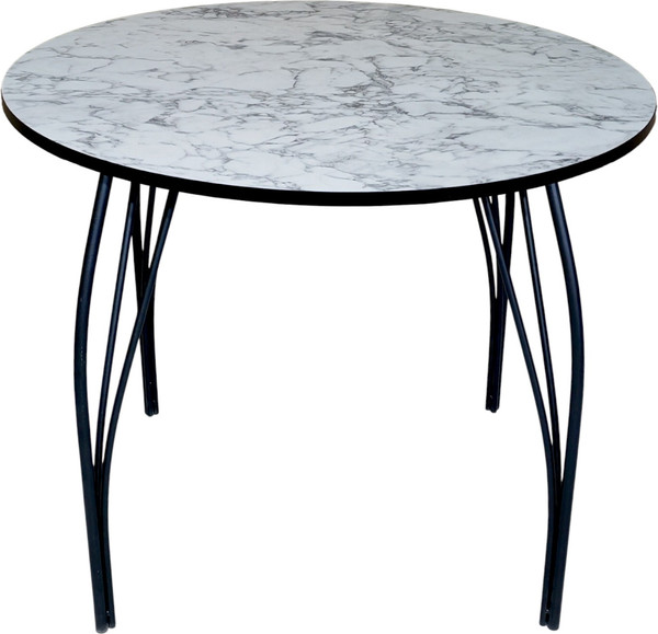 Изображение товара Обеденный стол Arvento Флок круглый D900 (мрамор каррара)