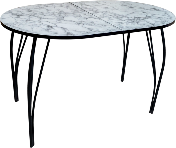 Изображение товара Обеденный стол Arvento Флок 2 раздвижной овал 110-140х70 (мрамор каррара)