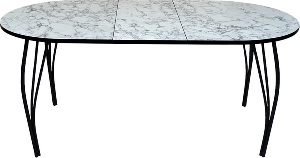 Изображение товара Обеденный стол Arvento Флок 2 раздвижной овал 110-140х70 (мрамор каррара)
