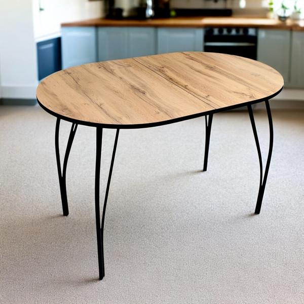 Изображение товара Обеденный стол Arvento Флок 2 раздвижной овал 110-140х70 (дуб вотан)