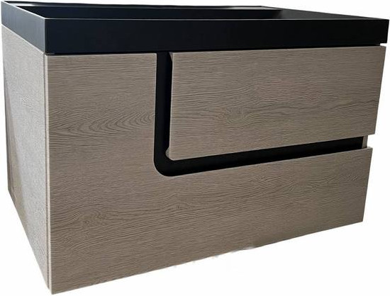 Изображение товара Тумба под умывальник Garda Lazio 80н_800 / 29.80н.800.PVC (дуб серый/черный)