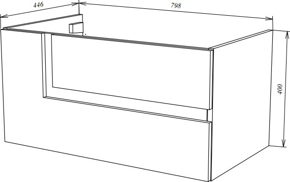 Изображение товара Тумба под умывальник Garda Lazio 80н_800 / 29.80н.800.PVC (дуб серый/черный)
