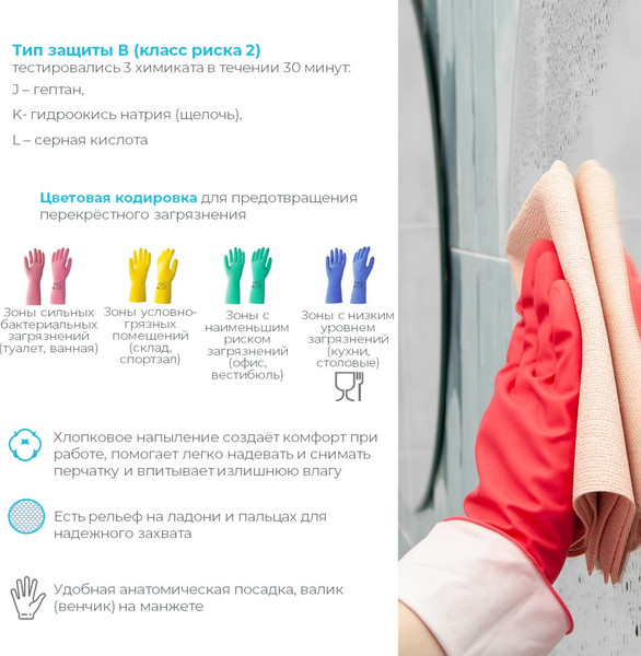 Изображение товара Перчатки хозяйственные HQ Profiline Латексные многоразовые / 73590 (XL, желтый)