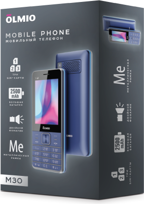 Изображение товара Мобильный телефон Olmio M30 (синий)