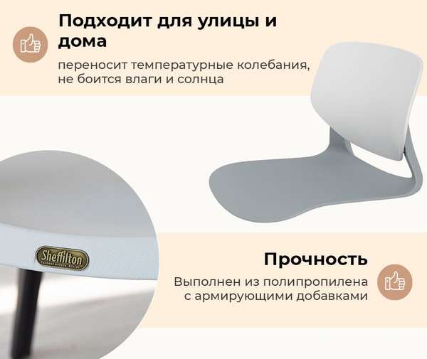 Изображение товара Сиденье для стула Sheffilton SHT-ST59/SB59 (белый/серый RAL 7040)