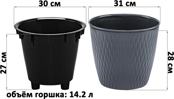 Изображение товара Кашпо El Casa Керама / 640562 (графит)