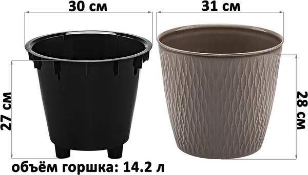 Изображение товара Кашпо El Casa Керама / 640563 (серый/коричневый)