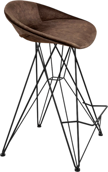 Изображение товара Стул барный Sheffilton SHT-ST19-SF1/S66-1 (коричневый трюфель/черный муар)