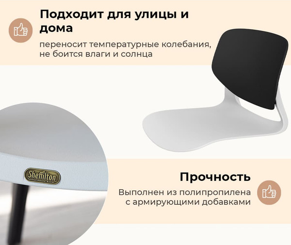 Изображение товара Сиденье для стула Sheffilton SHT-ST59/SB59 (черный/белый)